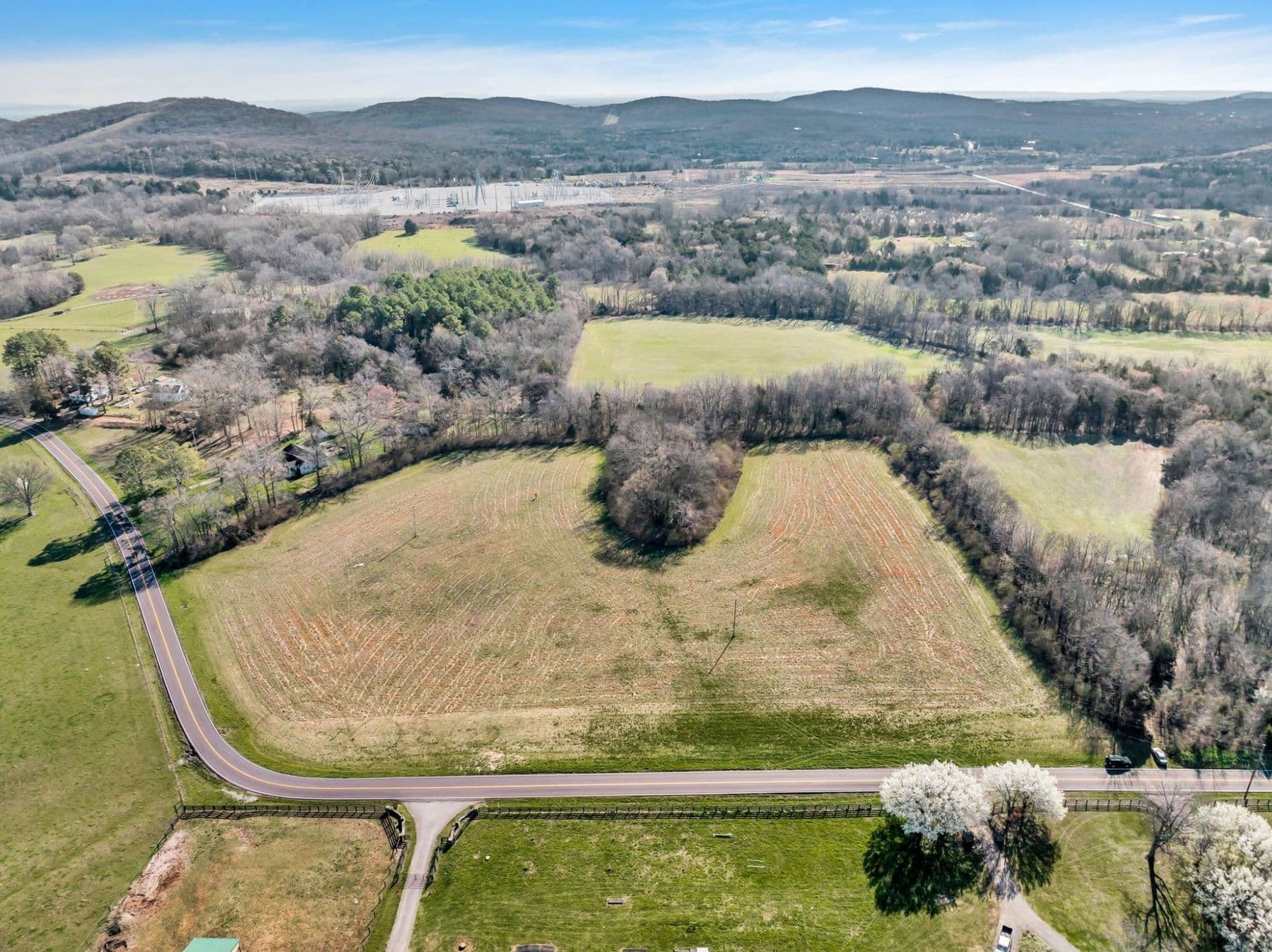 Rolling acreage and pastures in College Grove, Tennessee